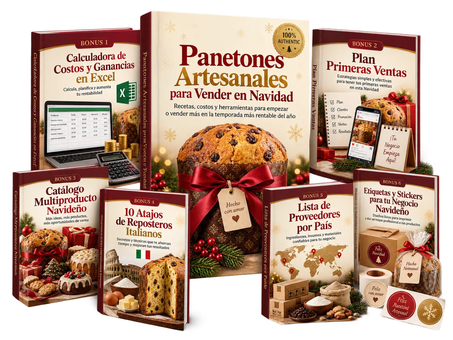 Panetones Artesanales para Vender en Navidad con sus seis bonos