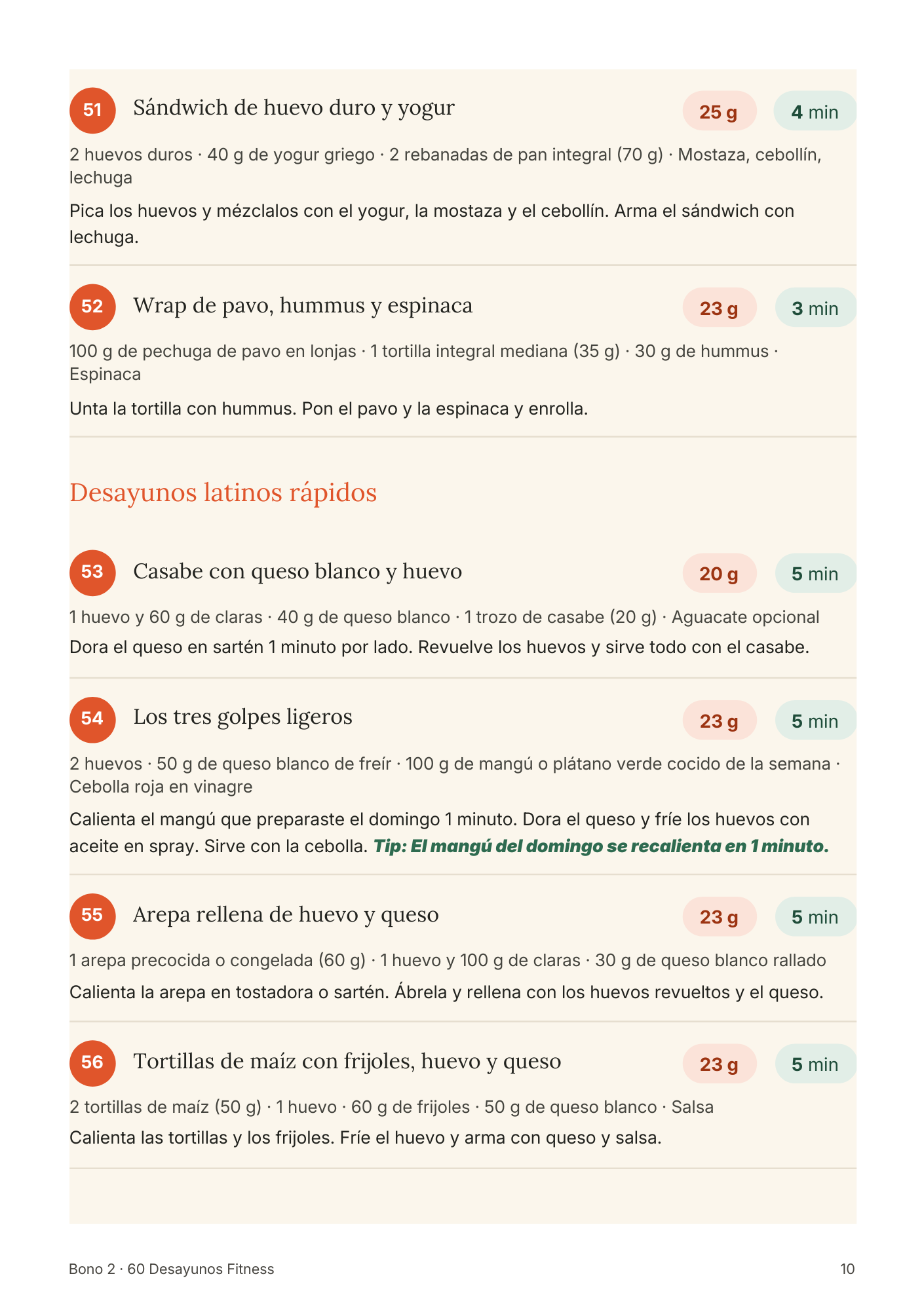 Página de desayunos latinos rápidos